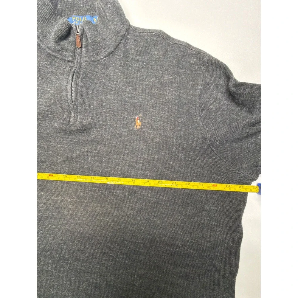 Polo Ralph Lauren Men's Charcoal Heather 1/4 Zip Long Sleeve Pullover Sweater XL